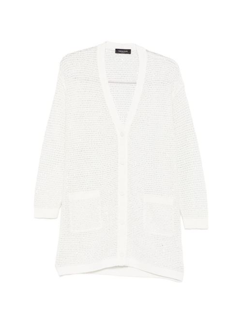 Cardigan donna Fabiana Filippi bianco con scollo a V Fabiana Filippi | MAD276F532M120VR1